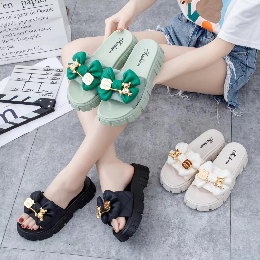 Jual Sandals Jelly Slop Wanita With Pita And Bear 5543 36 40 Shopee