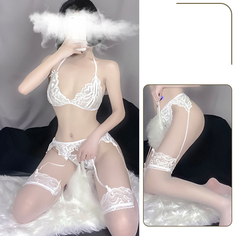 Jual Cod Sexy Lingerie Set Open G String Transparan Lace Thong Garter