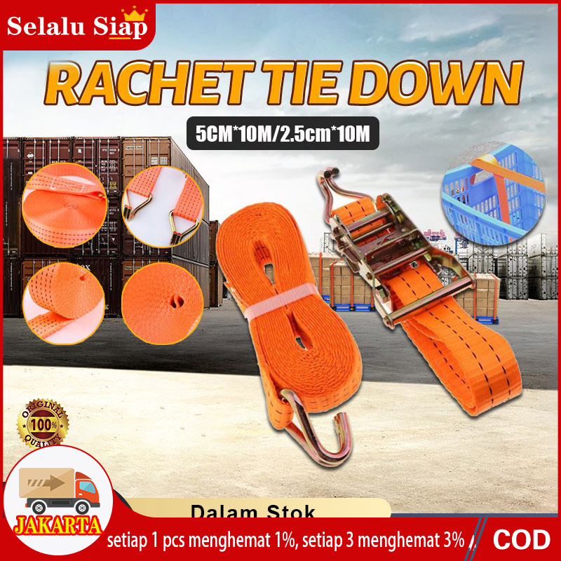 Jual Rachet Tie Down Meter Ton Webbing Cargo Lashing Belt