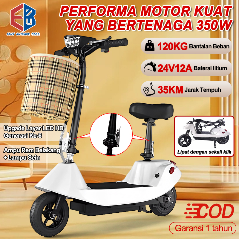 Jual Scooter Sepeda 10 Inchi Tahan Baterai 35km Sepeda Listrik Mini