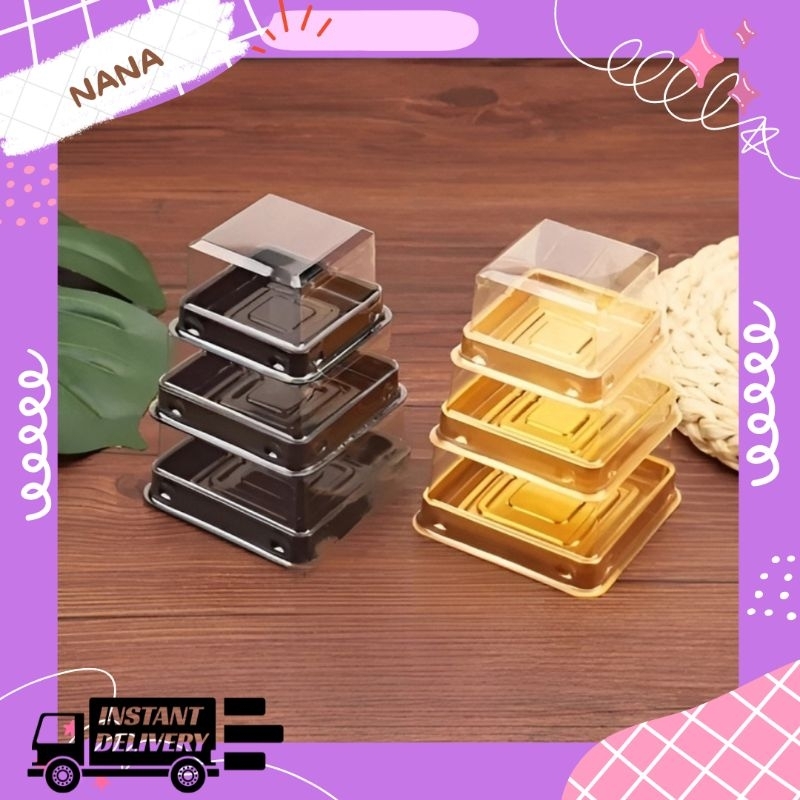 Jual 50 Pcs TRAY MIKA EMAS HITAM TUTUP MOONCAKE 50 80 100 Gr TRAY