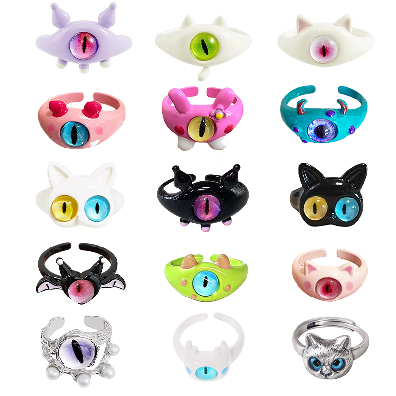 Jual Cod Cincin Korea Monster Kucing Fashion Kecil Warna Cincin Jari