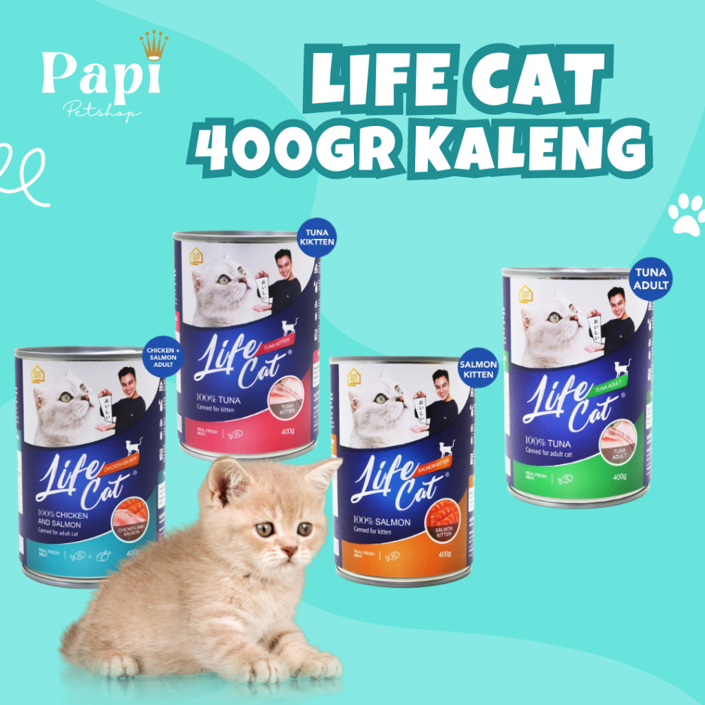 Jual Life Cat Kaleng 400gr Makanan Kucing Basah Kitten Lifecat Kaleng