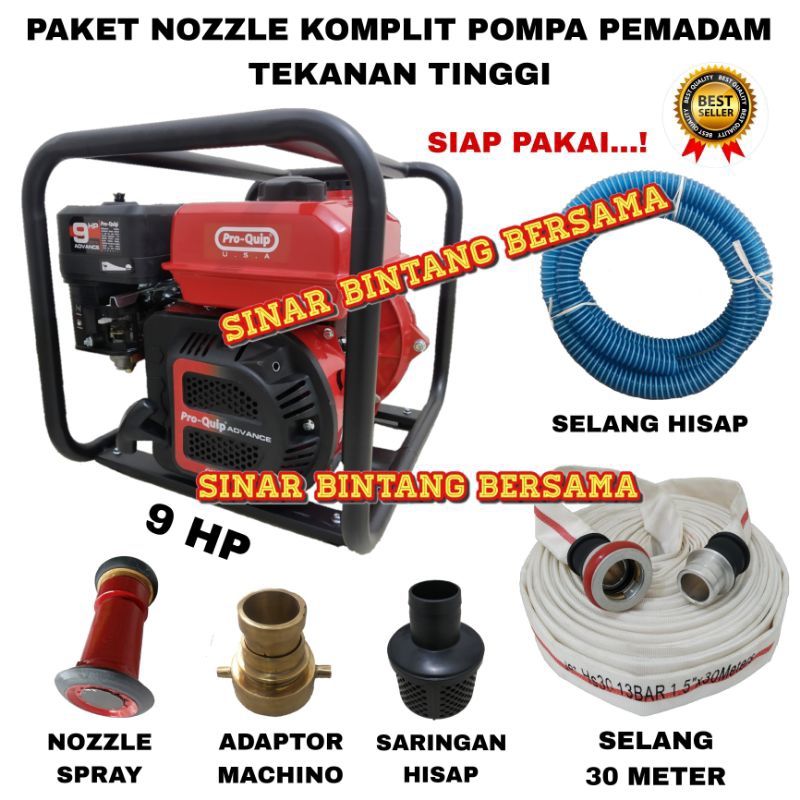 Jual PAKET POMPA PEMADAM TEKANAN TINGGI KOMPLIT NOZZLE SPRAY SIAP PAKAI