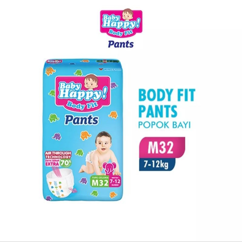 Jual Popok Baby Happy Pants M32 Shopee Indonesia