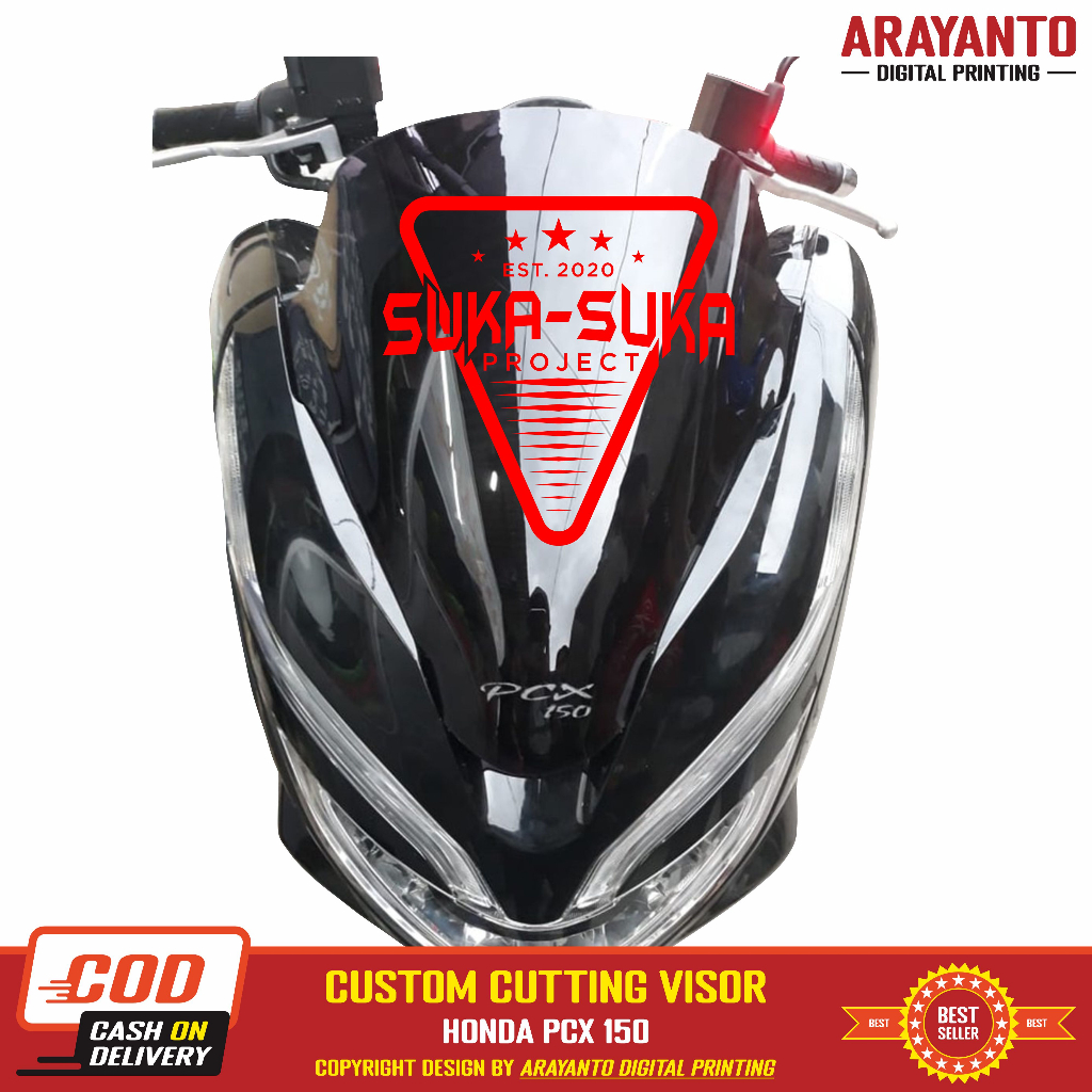 Jual Custom Sticker List Cutting Visor Honda PCX 150 Variasi Desain