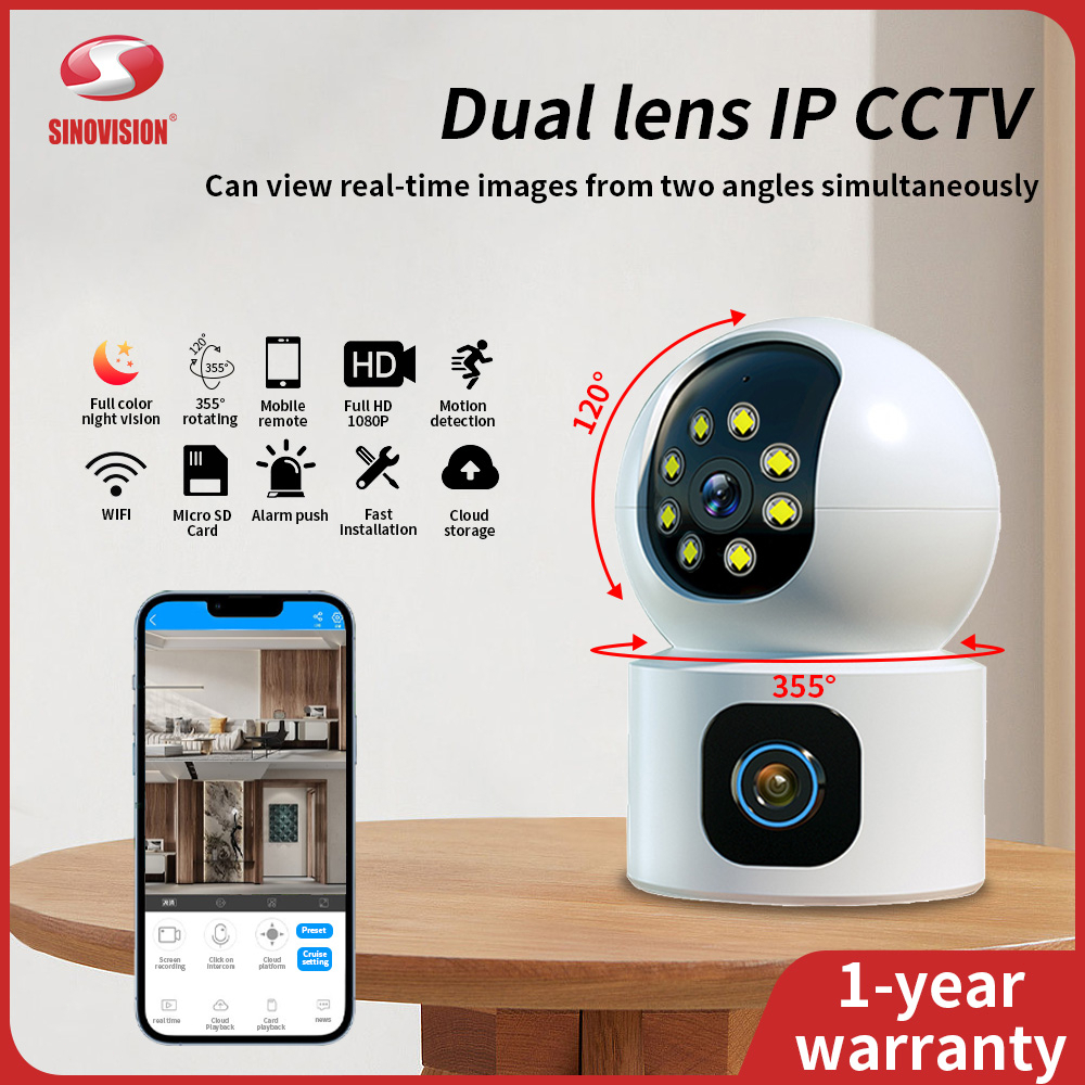 Jual Sinovision W Dual Lens Cctv Wireless Indoor Ip Camera Mp Hd