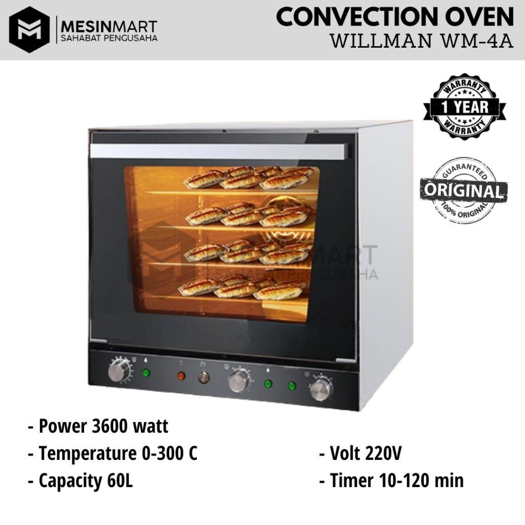 Jual Oven Listrik Roti Electric Convection Baking Bakery Tray Willman