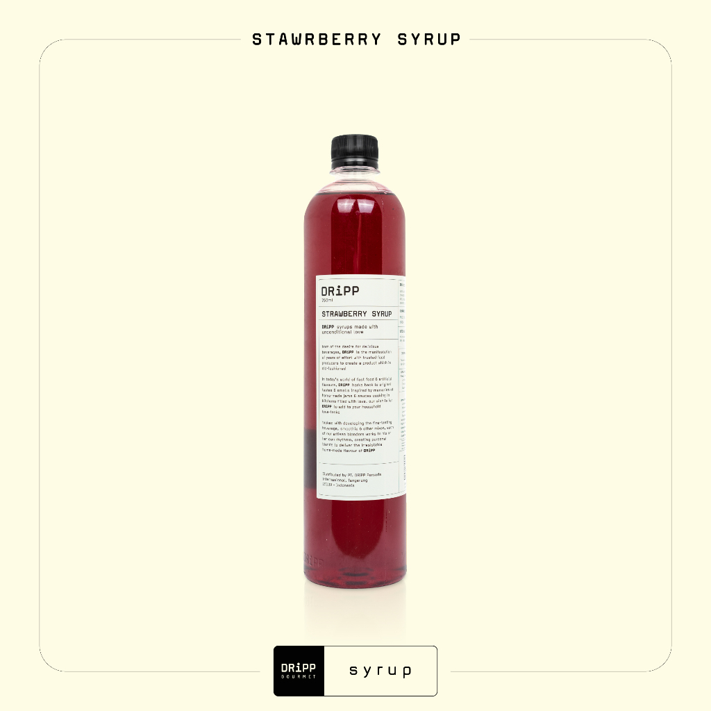 Jual Dripp Strawberry Syrup Perasa Minuman Berbentuk Sirup Rasa