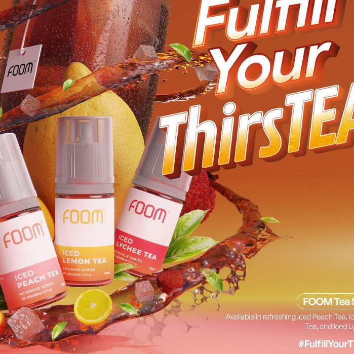 Jual Foom Salt Tea Series 30ml 30mg Iced Lemon Tea Lychee Tea Peach Tea