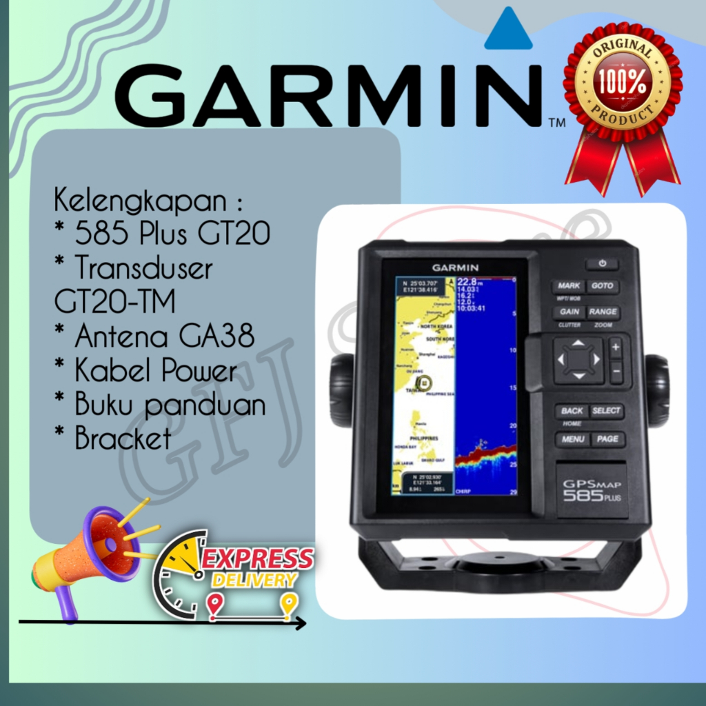 Jual Garmin GPSMAP 585 Plus ClearVu GPS FishFinder GT20 TM Baru Ori