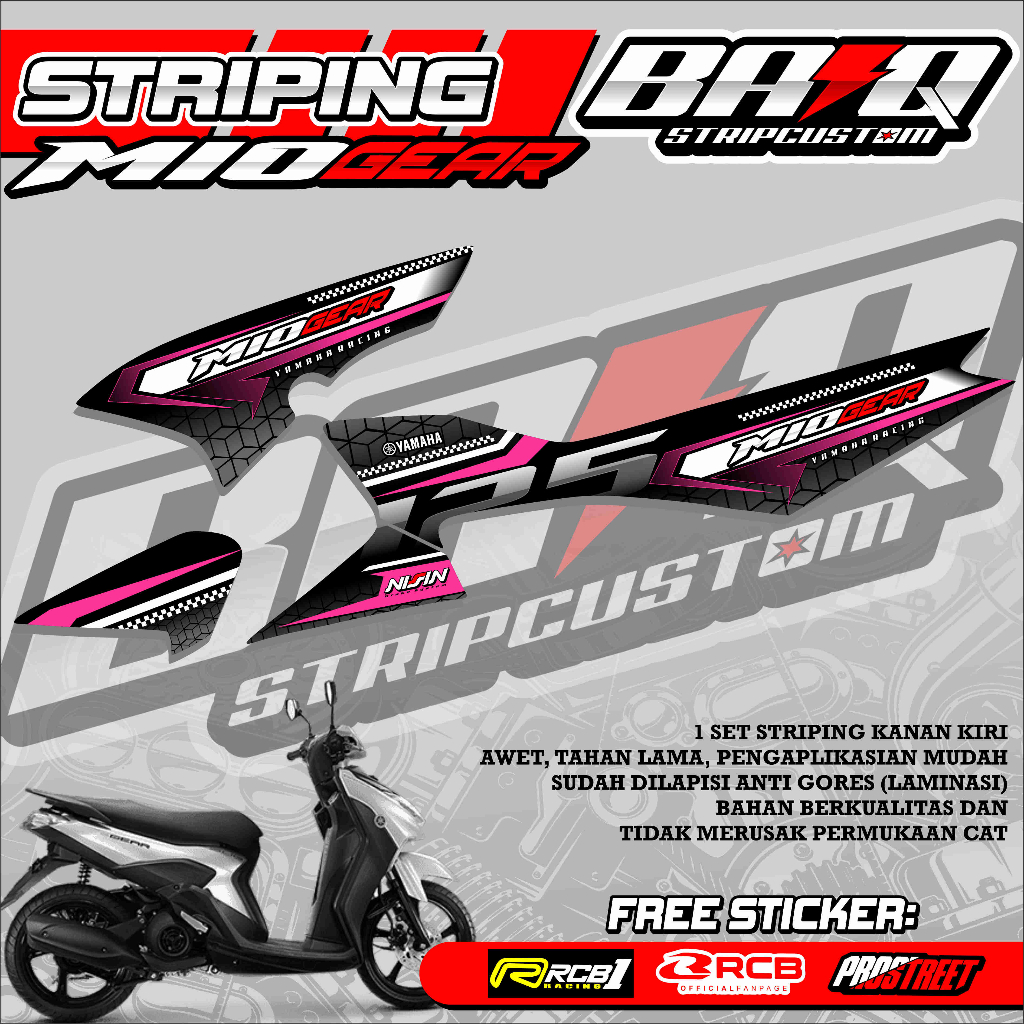 Jual STICKER STRIPING MIO GEAR STRIPING MIO GEAR PREMIUM ABSTRAK 01