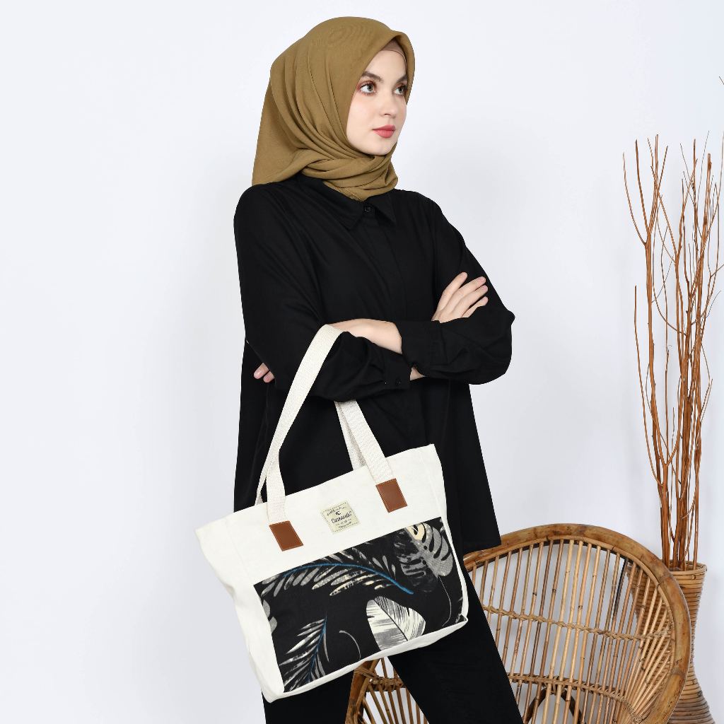 Jual TOTE BAG KANVAS WANITA RESLETING TAS TOTE KANVAS BUAT SHOPPING