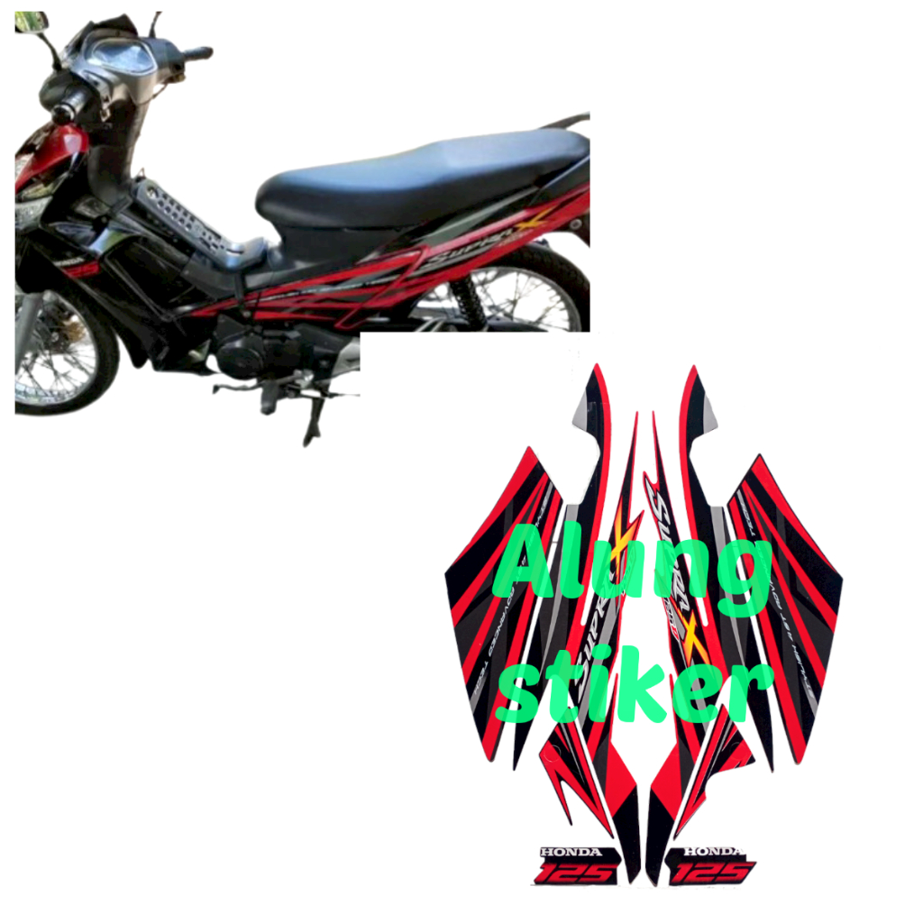 Jual STIKER STRIPING LIS LES BODY MOTOR HONDA SUPRA X 125 2009 STD