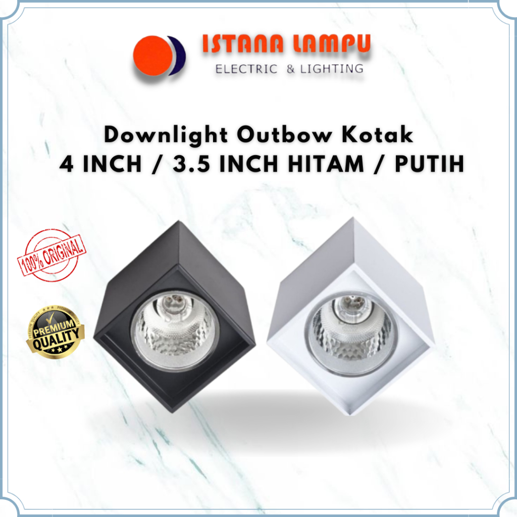 Jual Downlight Outbow Kotak Inch Inch Hitam Putih Shopee