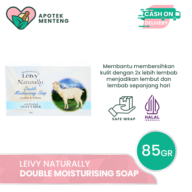 Jual Leivy Double Moisturising Goats Milk Bar Soap 85 Gr Sabun Mandi