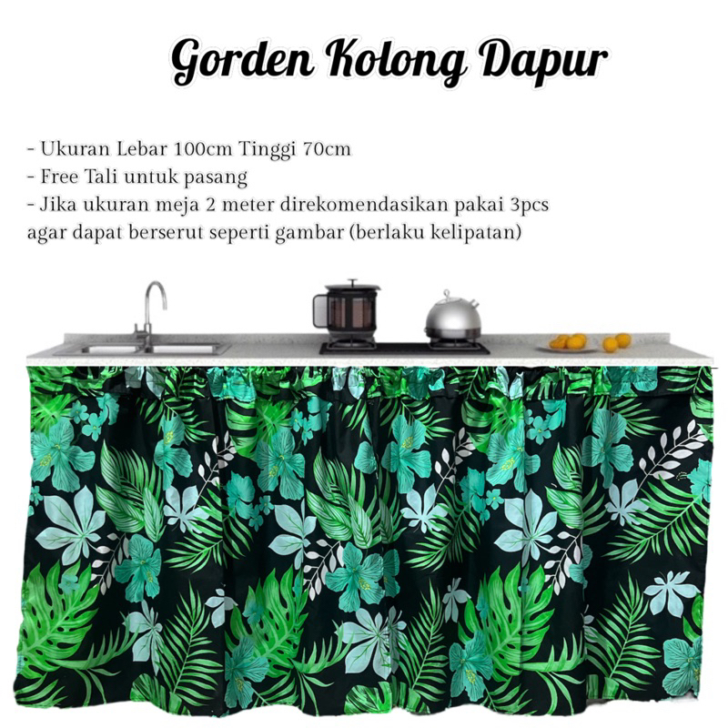 Jual Gorden Kolong Dapur Minimalis Uk X Cm Free Tali Gorden