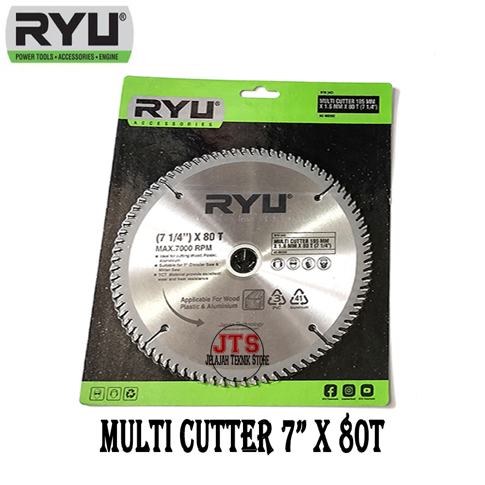 Jual RYU Mata Circular Saw 7 Inch 80T Multi Cutter Potong Aluminium