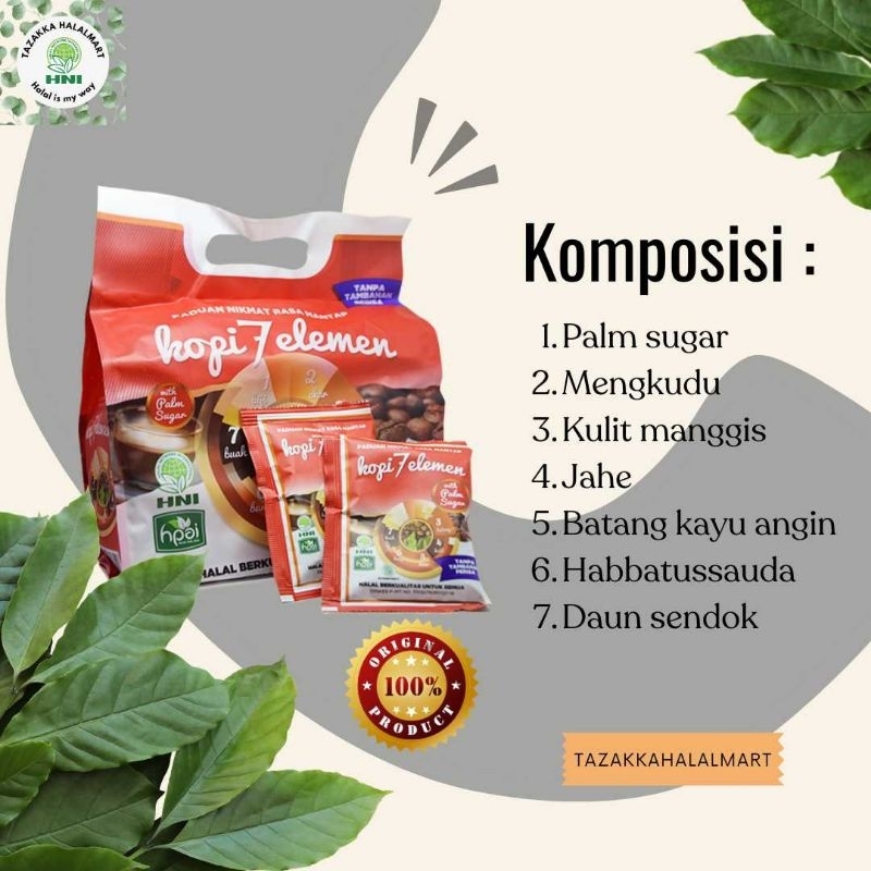 Jual KOPI 7 ELEMEN HNI HPAI Isi 20sachet Kopi Sevel Sehat Nikmat Energi