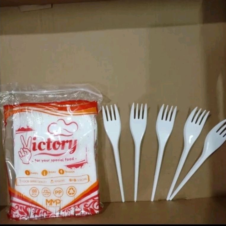 Jual Garpu Makan Plastik Victory Garpu Plastik Murah Isi 100 Pcs