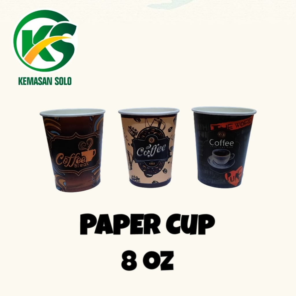 Jual Hot Paper Cup Motif Gelas Kertas Motif 8 Oz 240ml Shopee