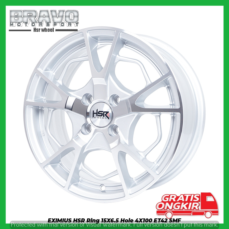 Jual VELG HSR EXIMIUS R15 PCD 4X100 SILVER UNTUK MOBIL BRIO JAZZ MIRAGE