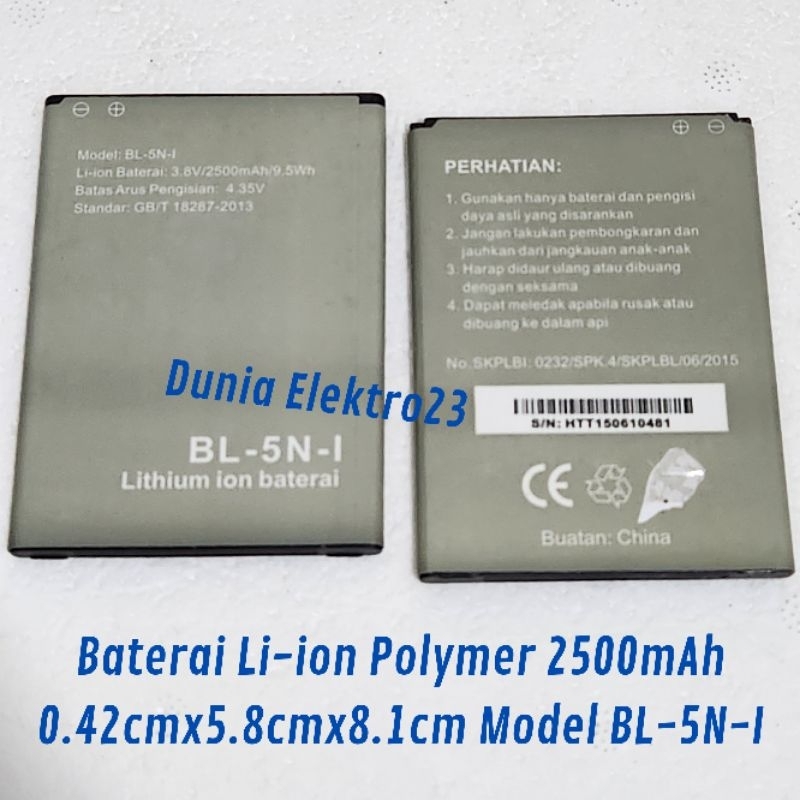 Jual Battery Baterai Li Ion Polymer 2500mAh 0 42cm 5 8cm 8 1cm BL 5N I