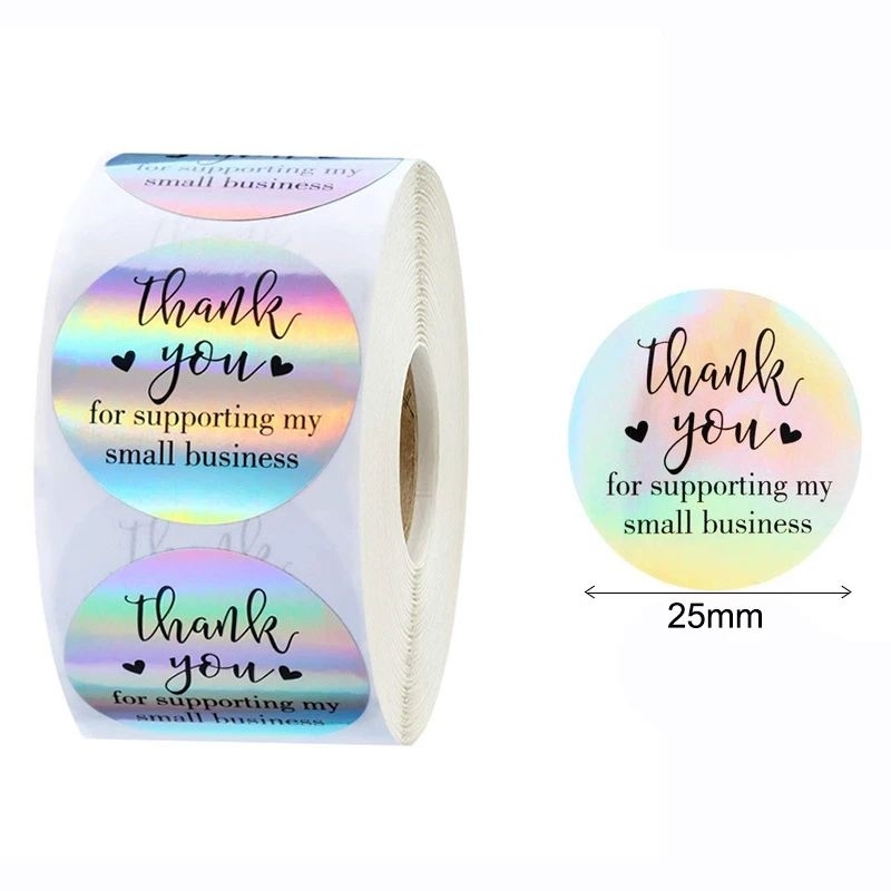 Jual Stiker Roll Thank You Stiker Terimakasih Laser Hologram Pcs