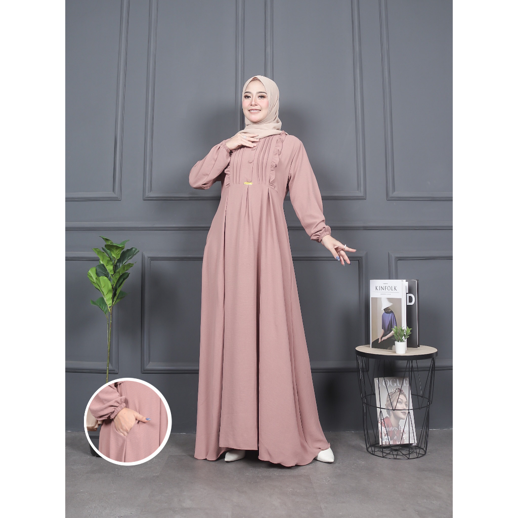 Jual Gamis Stelan Gamis Muslim Bahan Cringkel Airflow Busui