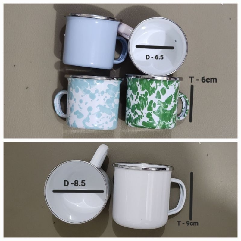 Jual Gelas Enamel Stainless Cangkir Mug Stenlis Anti Pecah Gelas