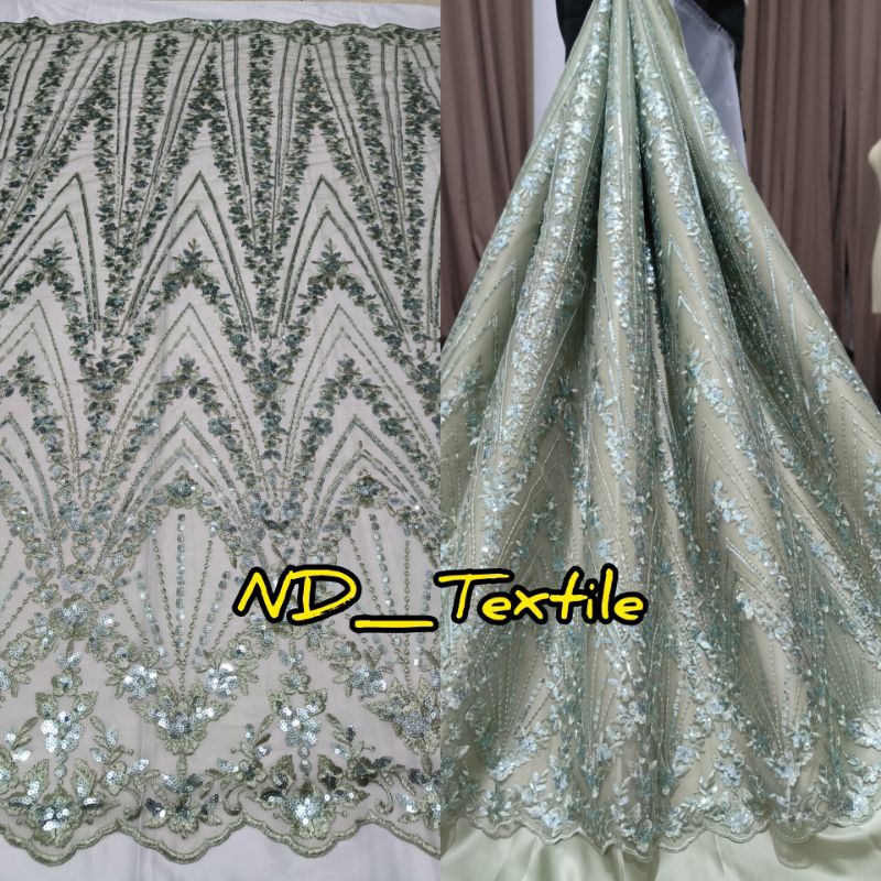 Jual Kain Tile Elisab Payet Sequin Tile Payet Mewah ARS Bahan Kebaya