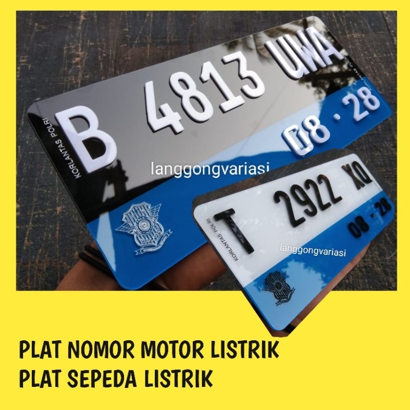 Jual Variasi Plat Nomor Motor Listrik Plat Nomor Sepeda Listrik