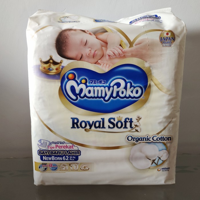 Jual Popok Diapers Bayi MamyPoko Royal Soft NB62 Tipe Perekat Popok