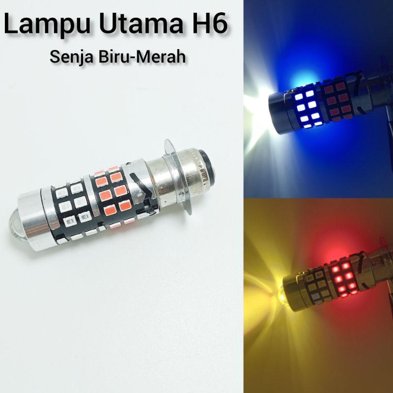 Jual Lampu Utama LED H6 Laser Senja Merah High Low Putih Kuning