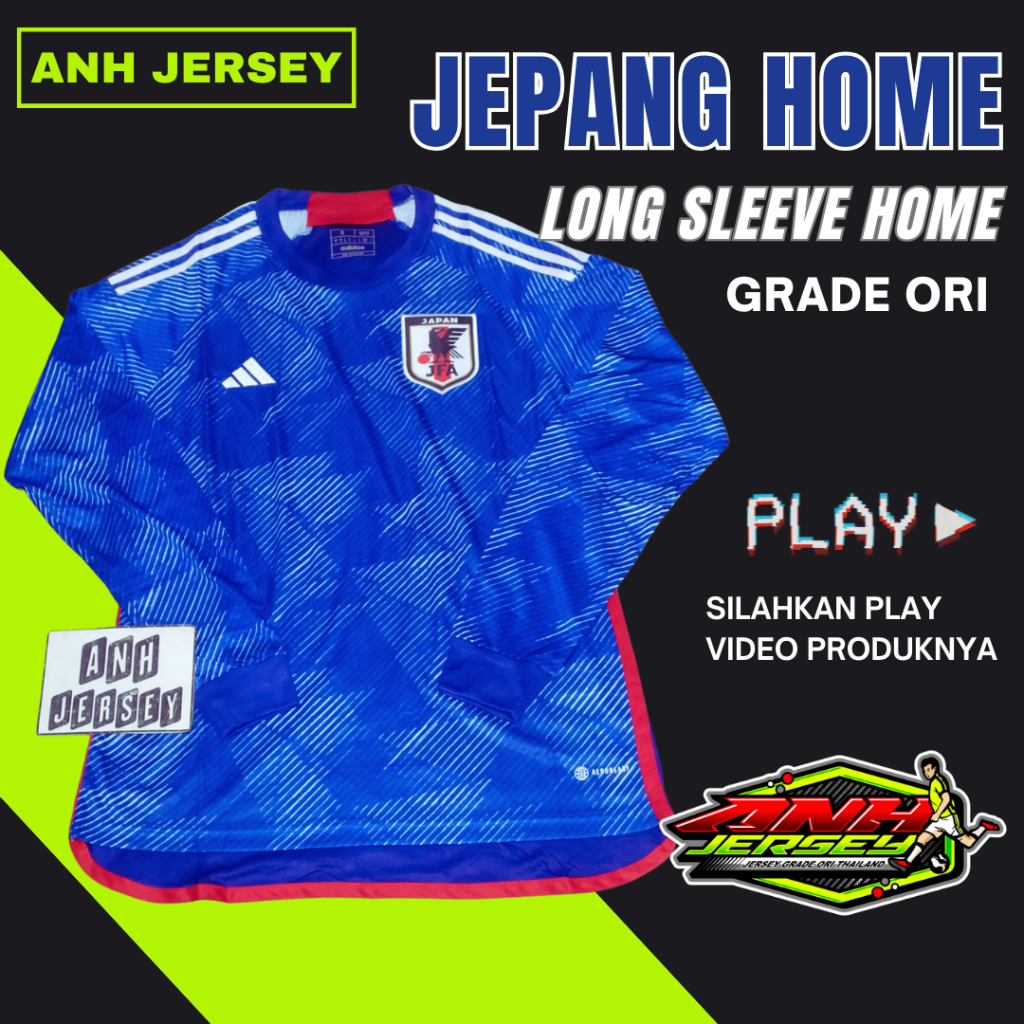 Jual JERSEY BAJU BOLA LENGAN PANJANG LS JEPANG HOME AWAY 2022 2023