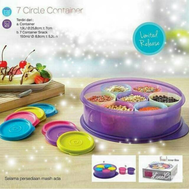 Jual TUPPERWARE 7 CIRCLE CONTAINER Tempat Bumbu Snack Shopee Indonesia