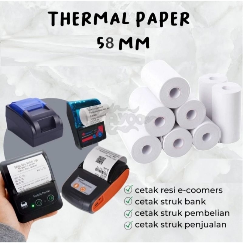 Jual KERTAS STRUK THERMAL EDC PAPER ROLL 58MM BNI BRI MANDIRI LINK