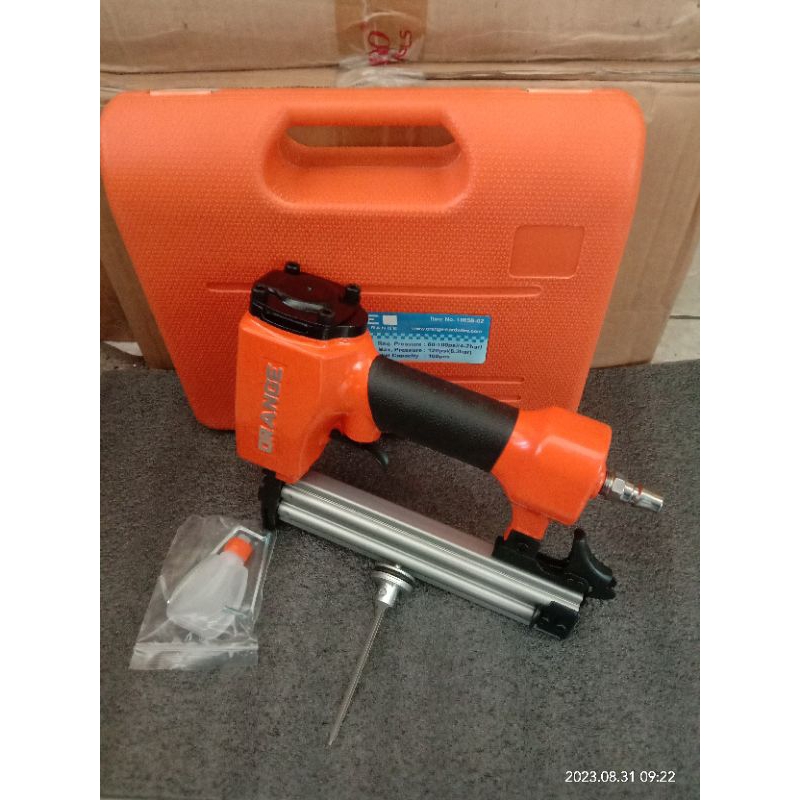 Jual Mesin Air Nailer Gun Staples Angin Paku Tembak Lurus Orange F