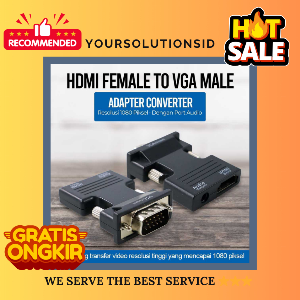 Jual Adaptor Converter HDMI Female To VGA Male 1080P Audio Port