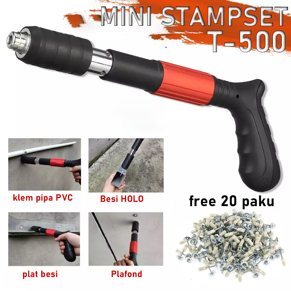 Jual Ramset Gun T500 Alat Paku Tembak Beton Ubin Keramik Baja