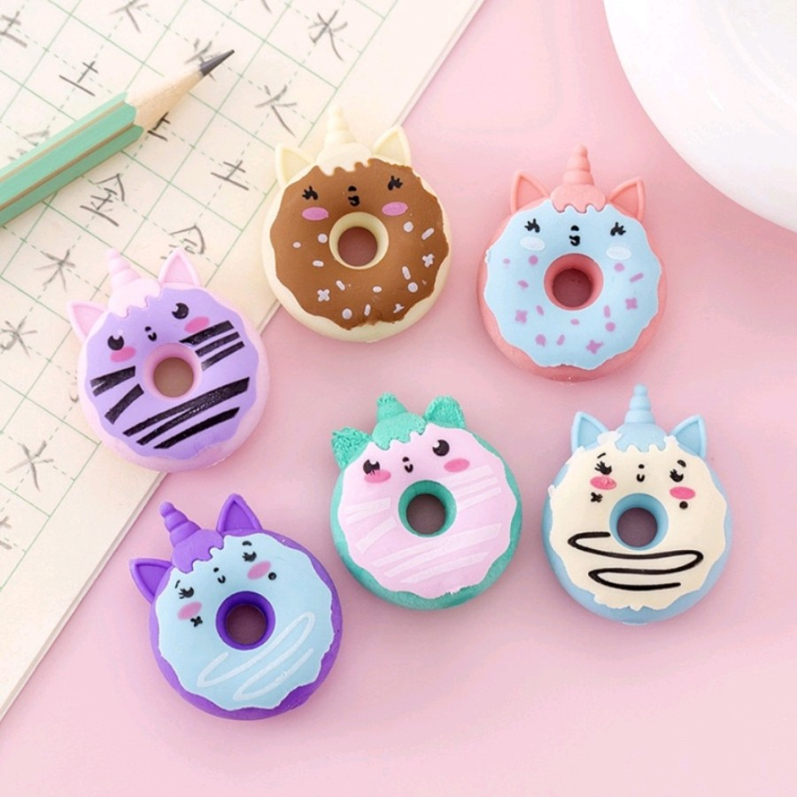 Jual Penghapus Pensil Model Donat Unicorn Lucu Stip Karet Karakter