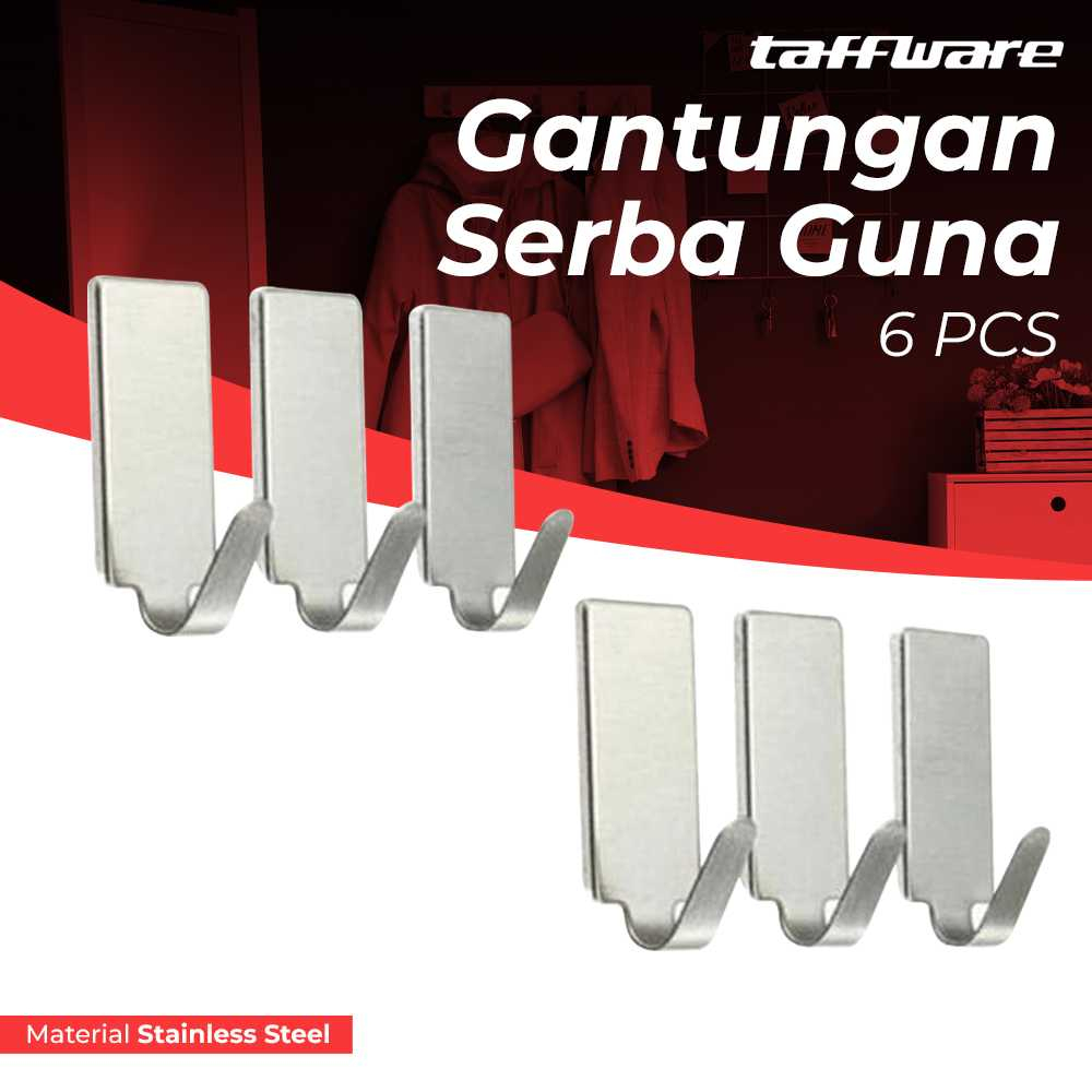 Jual Hook Adhesive Gantungan Tempel Dinding Stainless Steel Kuat Isi