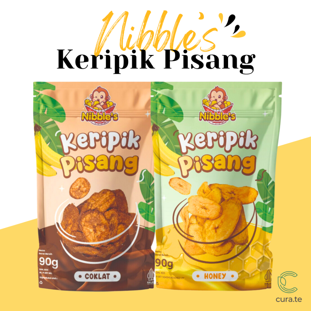 Jual NIBBLES KERIPIK PISANG COKLAT MADU 90GR GLUTEN FREE BANANA CHIPS