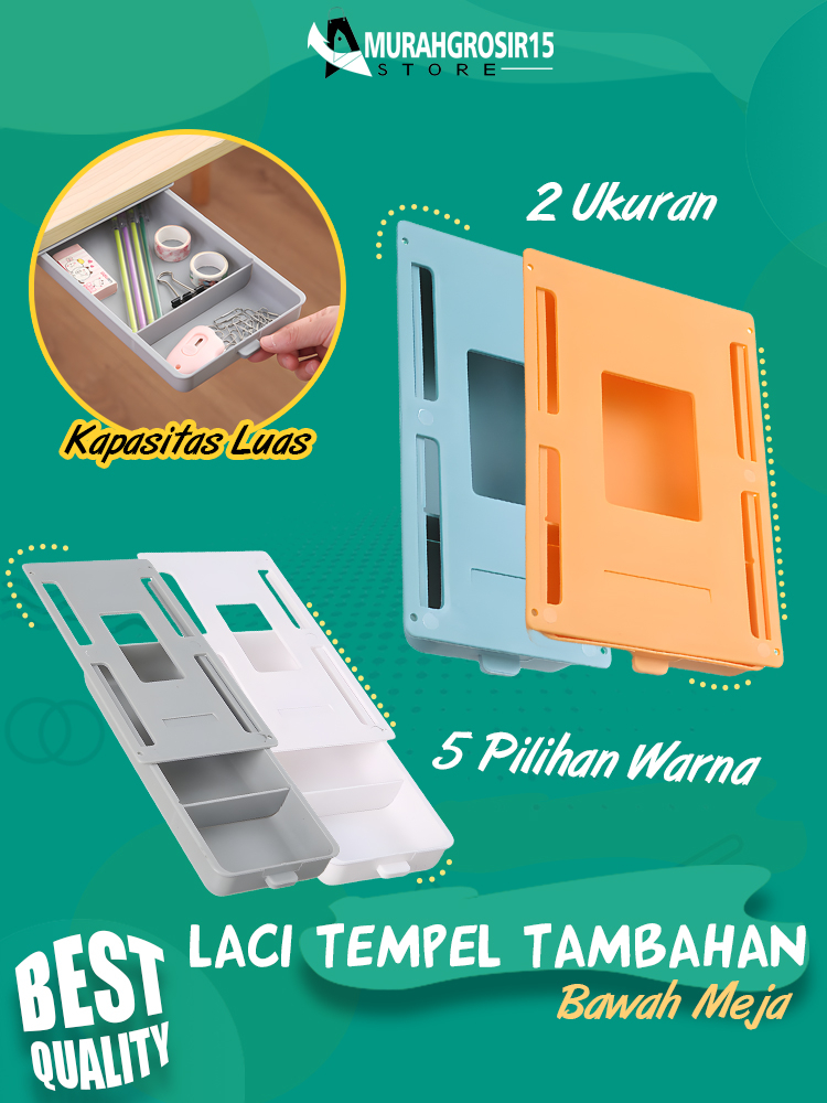 Jual LACI TEMPEL BAWAH MEJA KOTAK PENYIMPANAN TERSEMBUNYI SERBAGUNA