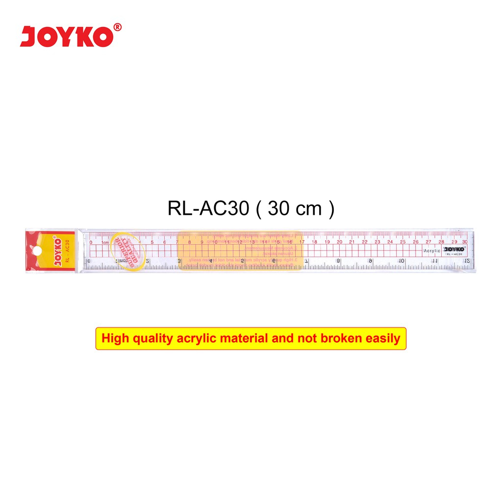 Jual Penggaris Akrilik Joyko Rl Ac Acrylic Ruler Mistar Cm