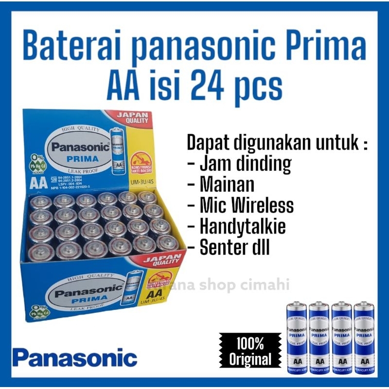 Jual BATERAI PANASONIC PRIMA AA ISI 24 PCS Shopee Indonesia