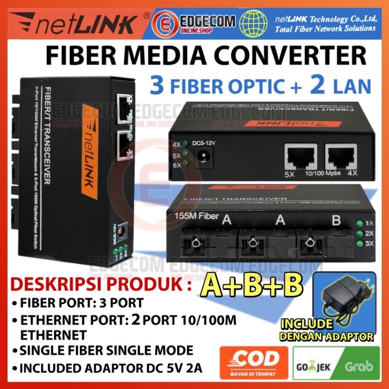 Jual Media Konverter 6 FO 2 LAN 10 100 LAN RJ45 Ethernet Fiber Optic