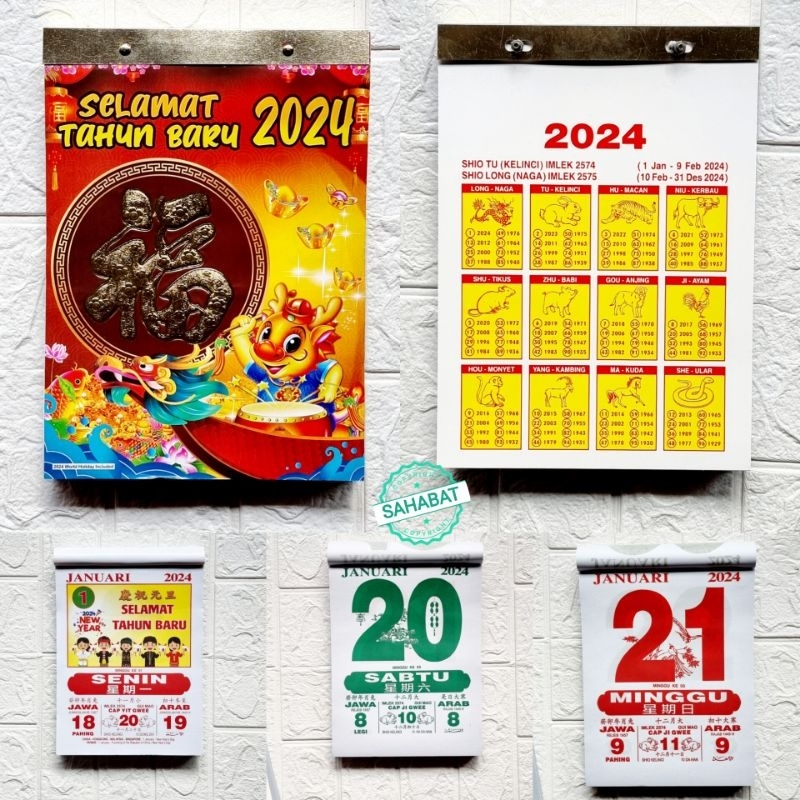 Jual KALENDER HARIAN SOBEK BESAR CINA TAHUN 2024 Shopee Indonesia