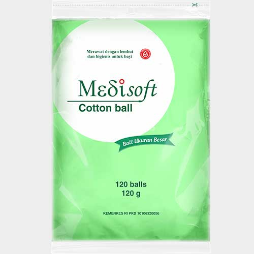 Jual KAPAS MEDISOFT COTTON BALL 120 BALLS 75 120 Gr BOLA KAPAS BIRU