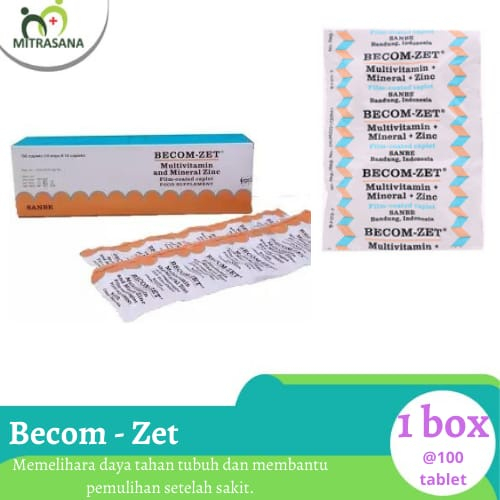 Jual Becom Zet Strip Tbl Multivitamin Dan Mineral Zinc Shopee